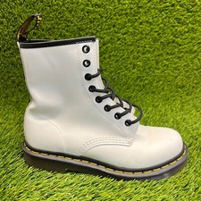 Stivali Dr. Martens 1460 pelle liscia donna taglia 6 bianchi passeggio classici 8 occhielli