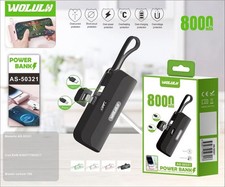 Carica cellulari Power Bank 8000mAh con Cavi Integrati 8-pin Type-C Micro USB