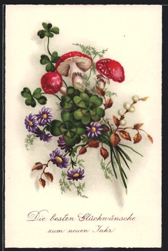 Cartolina buon anno mazzo - cartolina,