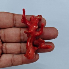 Pietra preziosa sciolta ramo di corallo italiano vintage 100% corallo rosso n...