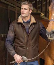 Gilet uomo marrone pelle di