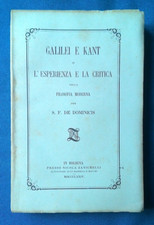 De Dominicis, Galilei e Kant o l'esperienza e la critica nella filosofia moderna