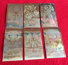 LOTTO DI 6 FANTASTICKERS ADESIVI   OLEOGRAFICI ALIENI VINTAGE CON VELINA GUARDA