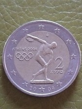 MONETA 2 EURO COMMEMMORATIVA. Discobolo GRECIA GIOCHI OLIMPICI ATHENS 2004 Atene