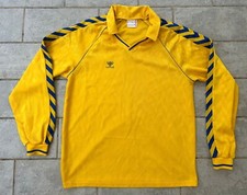 HUMMEL Maglietta Calcio Short Jersey VINTAGE M Football Yellow Blue
