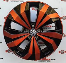 4 cerchi lega volkswagen t-cross r17 nero lucido diamantato - arancio lt002169