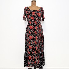 Maxi abito nero floreale