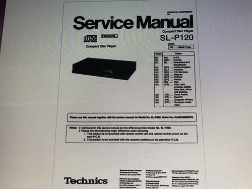 Technics p120 service - technics,