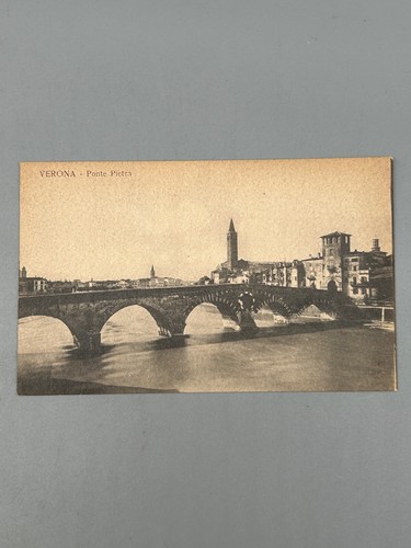 Cartolina verona ponte - verona, pietra
