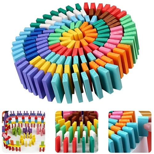 Set blocchi domino legno - set,