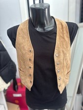 Benetton Gilet In Pelle Donna Woman Tg42 Marrone LLV2019