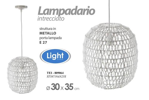 Lampadario intrecciato bianco - lampadario,