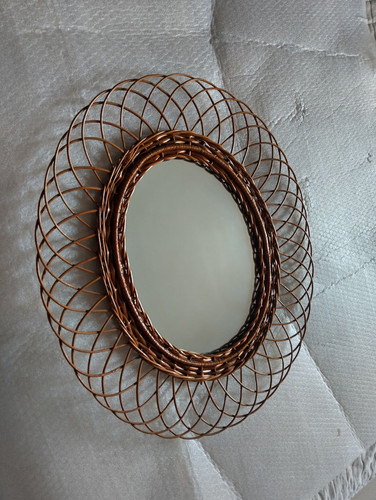 Specchio bambù midollino - specchio, e