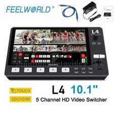 Feelworld L4 5 canali HD Video Switcher 10,1" Touch SDI/HDMI Mixer Multiformato
