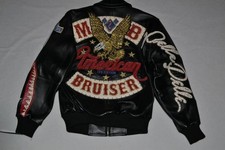 Giacca Uomo Pelle Pelle PELLE NERA ANNIVERSARIO AMERICAN BRUISER tutte le TAGLIE