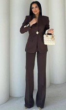 TAILLEUR DONNA completo DA CERIMONIA donna elegante lunga abiti vestito seta