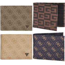 GUESS Vezzola Uomo Smart Portafoglio IN Nero Marrone