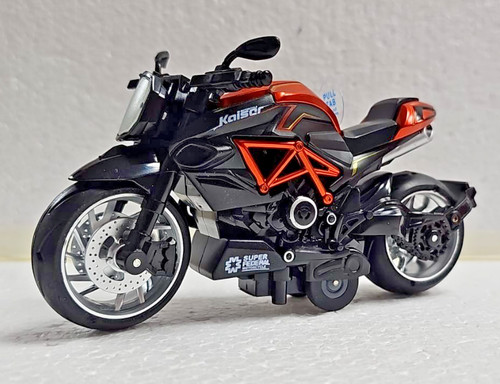 Orange toy motorcycle - toy,