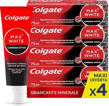 Colgate Dentifricio Sbiancante Max White Carbon 4 Confezioni Da 75 Ml I Denti 🦷
