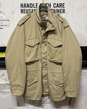 GENUINE US 80s ALPHA INDUSTRIES M65 FIELD JACKET MADE IN USA TAN EX COND !!!! LR