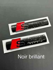 2 logo sline noir brillant emblème originale pour latéraux autocollant