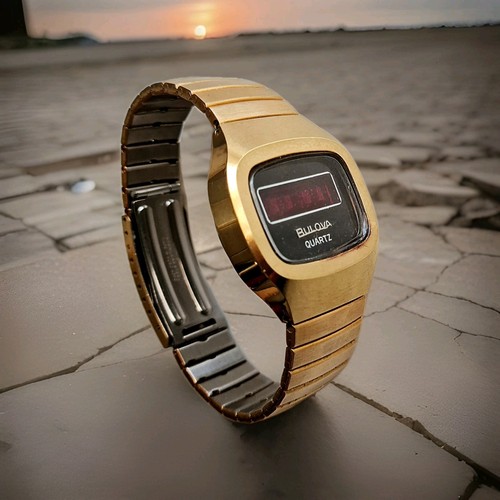 Bulova led gold vintage - bulova,