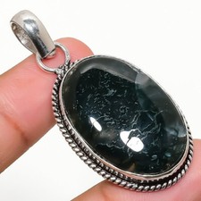 CIONDOLO GIOIELLO MANUFATTO GEMMA MUSCHIO INDIANO 925 Argento Sterling  CM 5,2