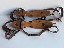 Antichi pattini da ghiaccio olandese Frisia YLST legno pelle metallo