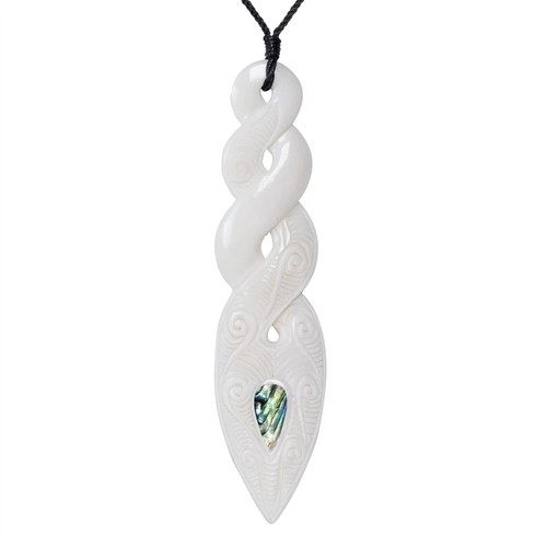 Collana osso intagliato 81ª - collana,