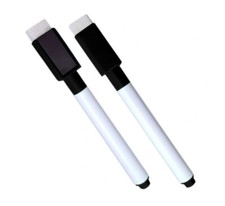 PENNARELLO PER LAVAGNA MAGNETICA A SECCO CON MAGNETE CANCELLABILE nero calamita