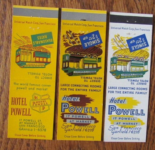 Trolley car matchbook - car,
