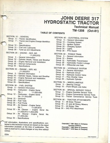 Manuale tecnico trattore