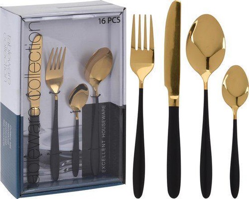 Servizio posate oro nero - 16,