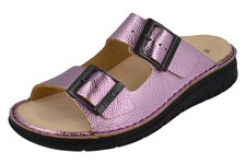 FINN COMFORT FINNCO Cayman Soft ciabatte da donna rosa metallizzato pelle liscia