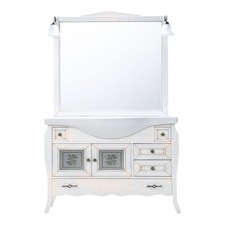 Mobile Bagno 105 cm da terra Composizione con Lavabo Specchio e Applique