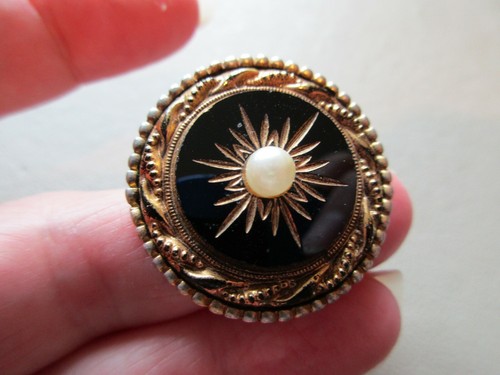Vintage gold tone pretty - vintage, glass
