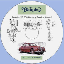 Daimler 2,5 Ltr V8, 250 V8 Manuale di servizio di fabbrica 1962-1969 