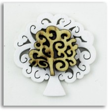 27579 Bomboniere Calamita Magnete Albero della Vita in legno Segnaposto Pensieri