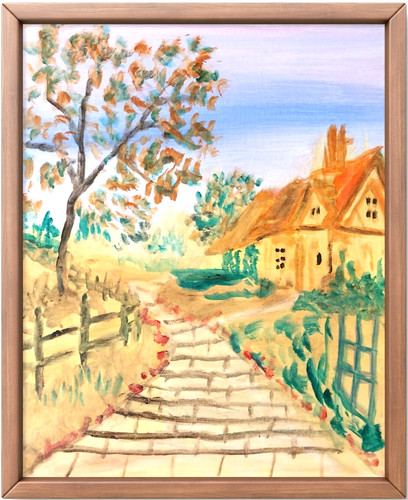 Country cottage road 11x14 - cottage,