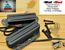 Hot Rod AlnicoRail Tele Pickup per Fender Telecaster 7.5k N 15.5k B Black Rails
