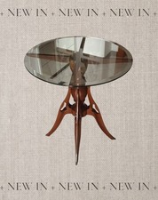 TAVOLINO ROTONDO LEGNO RARO TAVOLINO VETRO LEGNO VECCHIO ANTICO TAVOLINO ROTONDO