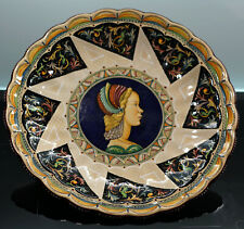 Molaroni Ceramiche Artistiche. Pesaro. Ritratto femminile rinascimentale. Piatto