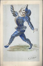 MASCHERE CARNEVALESCHE_FIGURA MASCHILE _DISEGNO ORIGINALE A CHINA ED ACQUERELLO 