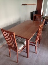 Tavolo da soggiorno 140x80 allungabile color cliliegio + 4 sedie abbinate