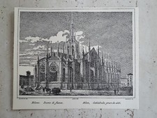 Ritaglio originale Libro del 1973 Milano nell'Ottocento Milano Duomo