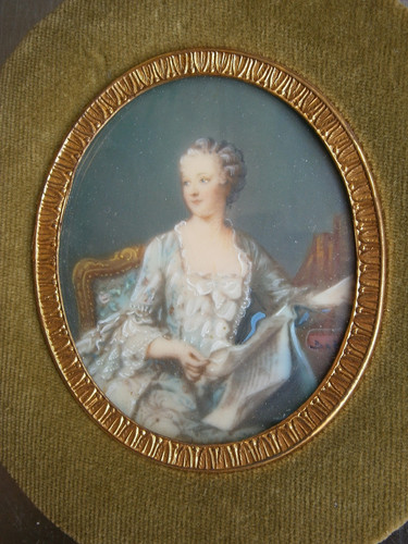 Ritratto donna miniatura ovale - ritratto,