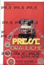 PUBBLICITA PRESSE IDRAULICHE GOMME PIENE GALDABINI GALLARATE  1935