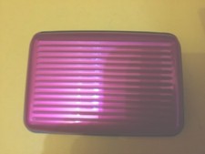 PORTA CARTE IMPERMEABILE TESSERE RIGIDO FUCSIA ALLUMINIO