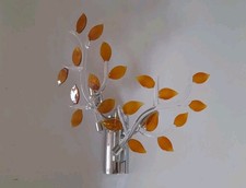 Applique Moderno Originale In Vetro Foglie Ambra Cristallo Cromato Ideal LUX 