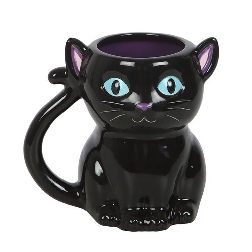 Tazza forma gatto nera - di,